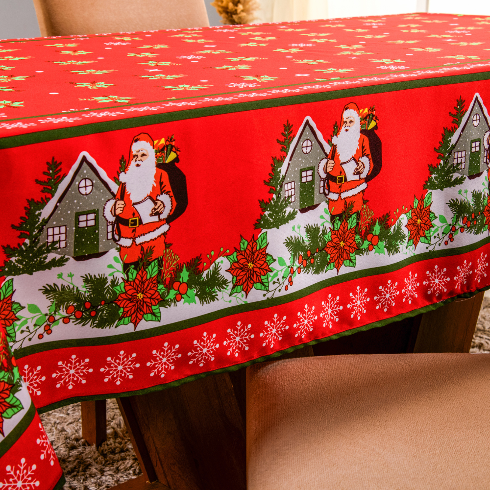 TOALHA DE MESA OXFORD ESTAMPADA NATAL