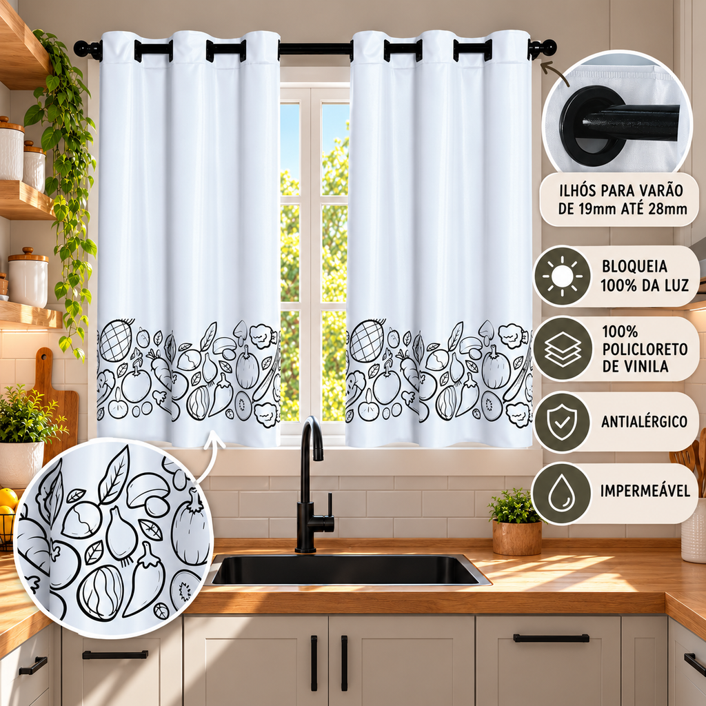 CORTINA BLACKOUT ESTAMPADA DE PVC 2,20X1,30
