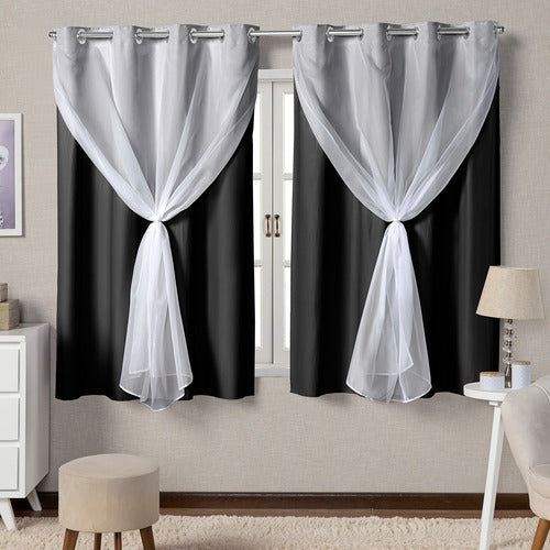 CORTINA BLACKOUT DE PVC COM VOIL