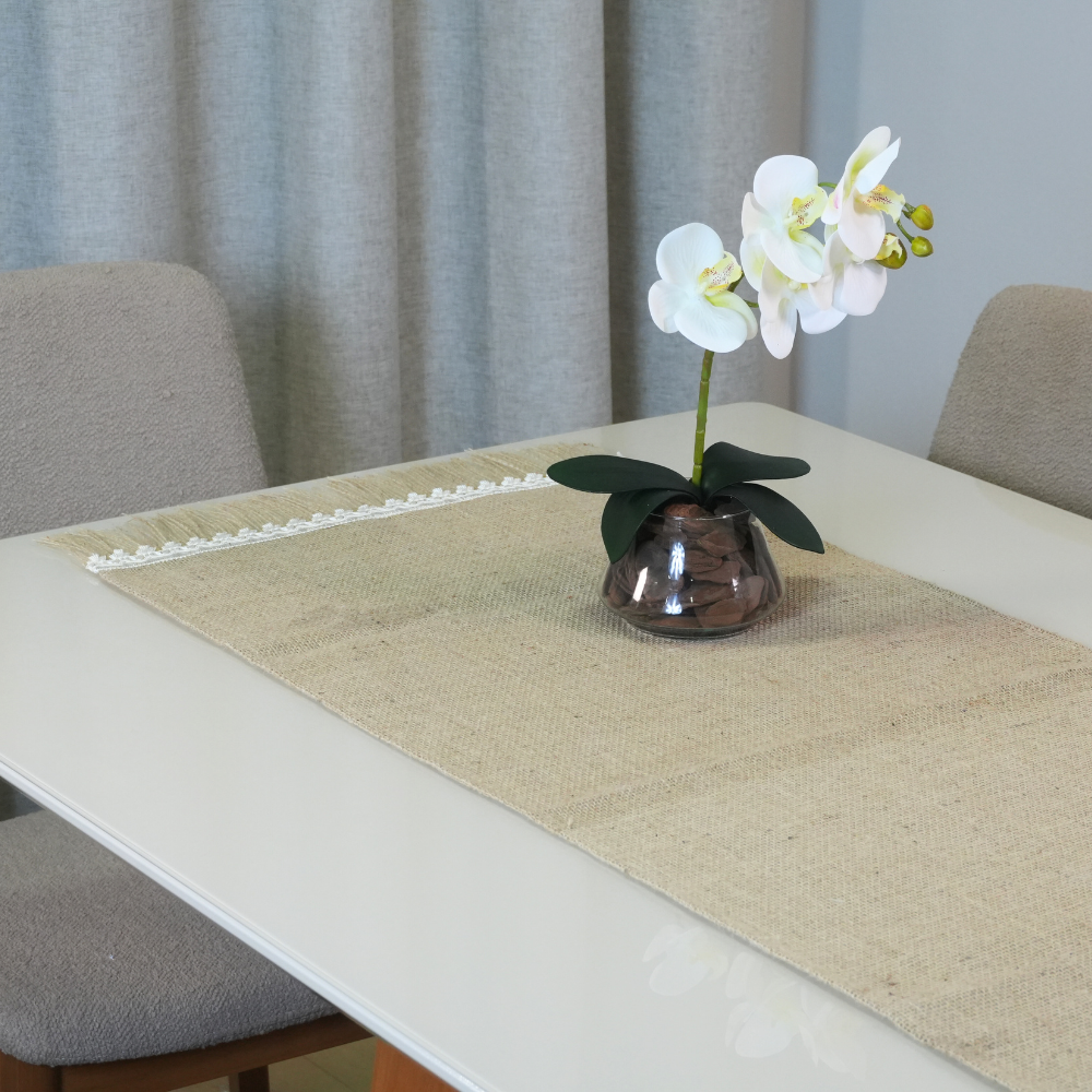 CAMINHO TRILHO DE MESA DECORÊ JUTA