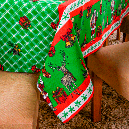 TOALHA DE MESA OXFORD ESTAMPADA NATAL