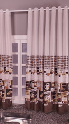 CORTINA DE COZINHA ESTAMPADA 2,00X1,50 OXFORD COM ILHÓS