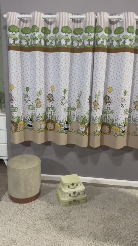 CORTINA INFANTIL ESTAMPADA LINHÃO