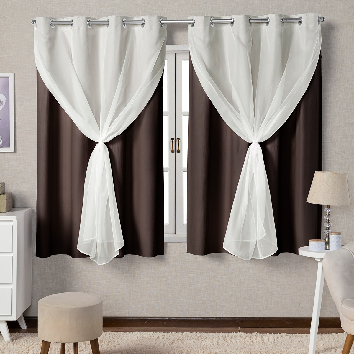 CORTINA BLACKOUT DE PVC COM VOIL