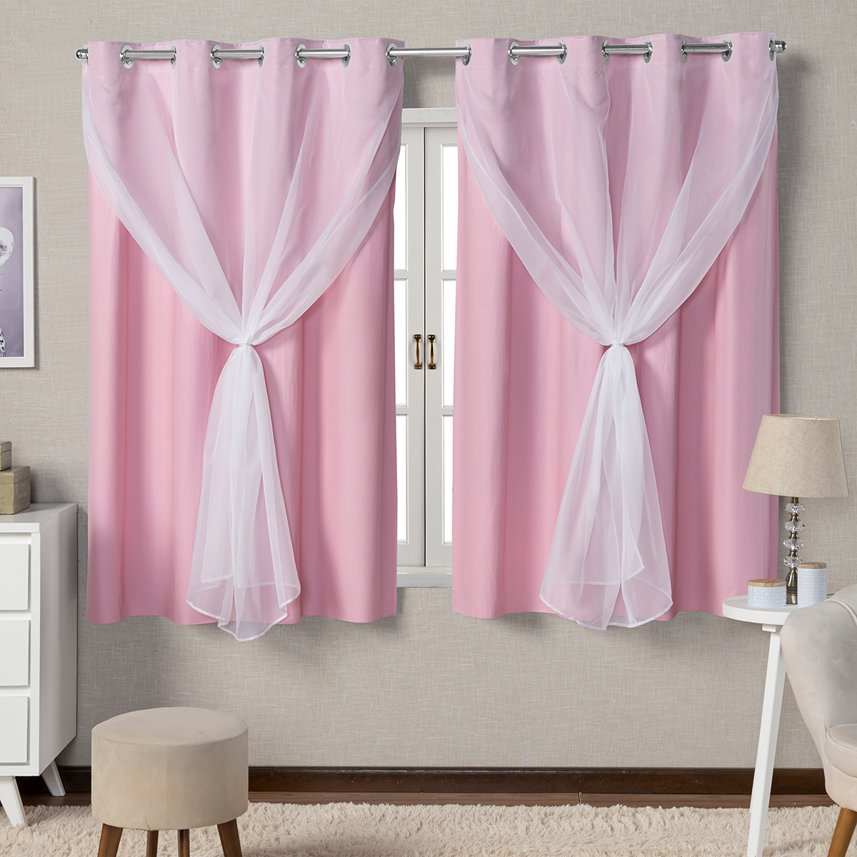 CORTINA BLACKOUT DE PVC COM VOIL