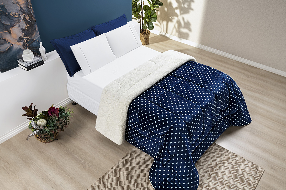 CORBERDROM KING ESTAMPADO BOLINHA LÃ CARNEIRO DUPLA FACE CORBERDROM KING ESTAMPADO BOLINHA LÃ CARNEIRO DUPLA FACE