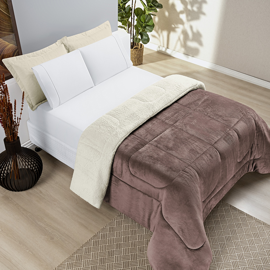 COBERDROM QUEEN LÃ CARNEIRO DUPLA FACE COBERDROM QUEEN LÃ CARNEIRO DUPLA FACE