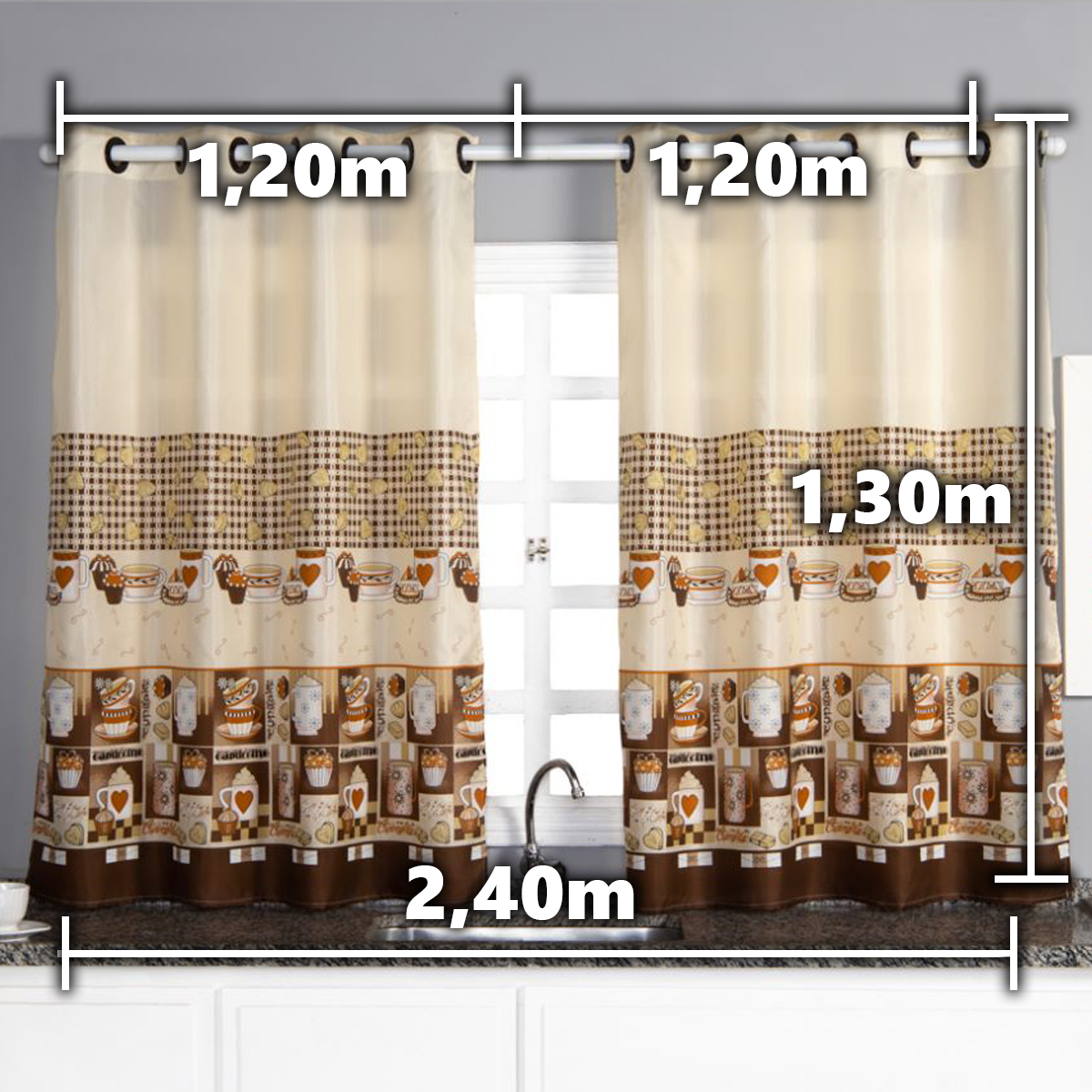 CORTINA OXFORD COZINHA ESTAMPADA 2,40X1,30 CORTINA OXFORD COZINHA ESTAMPADA 2,40X1,30