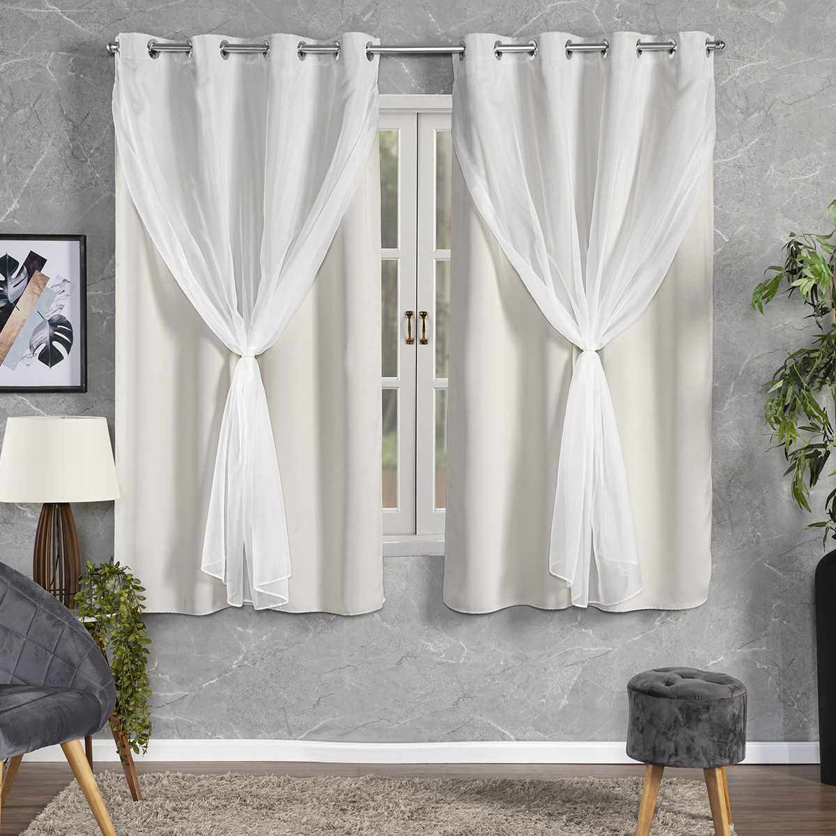 CORTINA BLACKOUT TECIDO COM VOIL 2,80X1,80 CORTINA BLACKOUT TECIDO COM VOIL 2,80X1,80