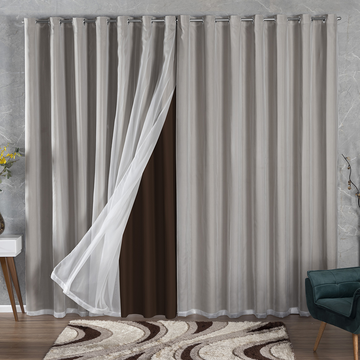 CORTINA BLACKOUT TECIDO COM VOIL 2,80X2,30 CORTINA BLACKOUT TECIDO COM VOIL 2,80X2,30